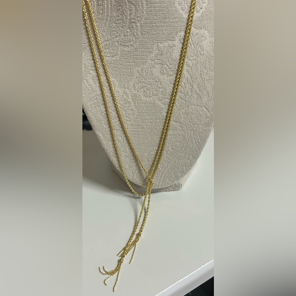 MILOR ITALY 14K YELLOW GOLD ROPE TASSEL tie extra long chain NECKLACE not scrap - Picture 11 of 16
